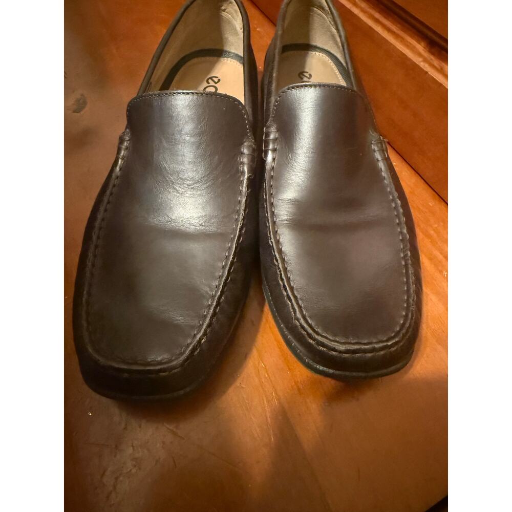 ecco Men's Leather Driving Loafer, Slip on,‎ Coffee EU41 / US8, Like NEW